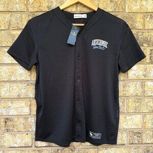 Size 11/12 Youth boys Abercrombie Kids Black Jersey Button-Up Shirt‎